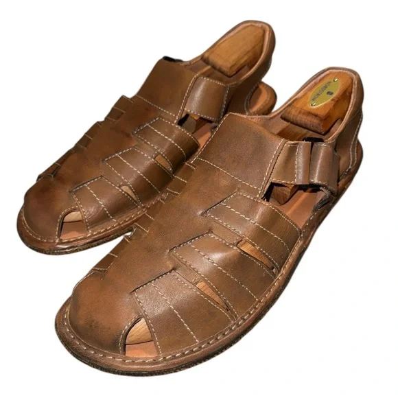 Bacco Bucci Fisherman Leather Dad Sandals Men’s‎ Size 13 Brown Comfort Casual